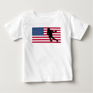 T-shirt Pour Bébé Drapeau américain de lacrosse