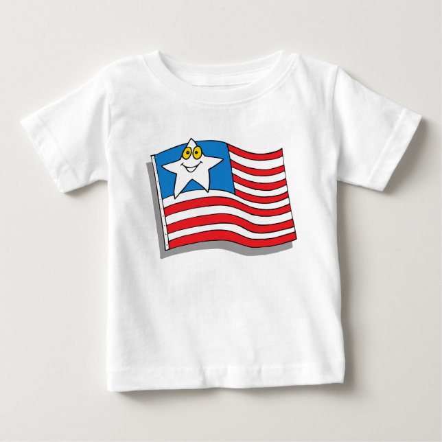 T-shirt Pour Bébé Drapeau américain mignon (Devant)