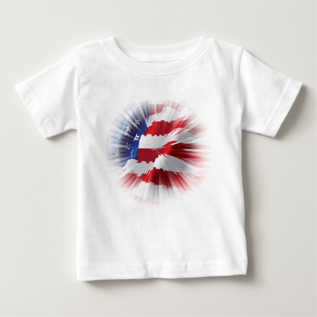 T-shirt Pour Bébé Drapeau américain patriotique très Cool (Devant)
