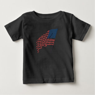T-shirt Pour Bébé Drapeau américain patriotique vintage au vent