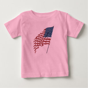 T-shirt Pour Bébé Drapeau américain patriotique vintage au vent