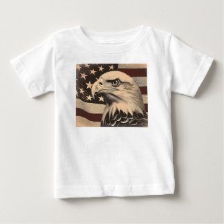 T-shirt Pour Bébé Drapeau américain vintage avec aigle chauve