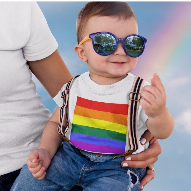 T-shirt Pour Bébé Drapeau arc-en-ciel LGBT Pride (LGBT Pride Rainbow Flag Baby T-Shirt)