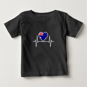 T-shirt Pour Bébé Drapeau Australie Battement de coeur
