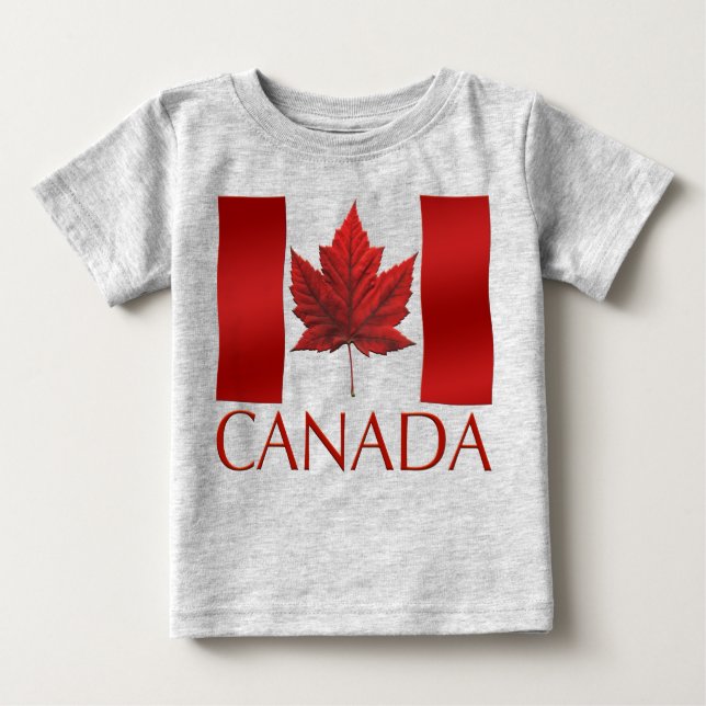 T-shirt Pour Bébé Drapeau Baby Canada souvenir biologique en une piè (Devant)