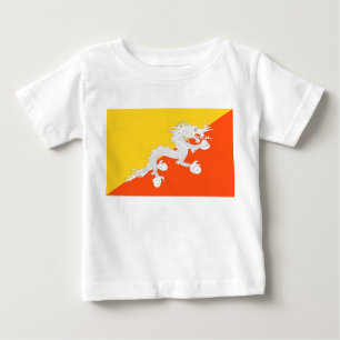T-shirt Pour Bébé Drapeau bhoutanais (Bhoutan) (Dragon tonnerre)
