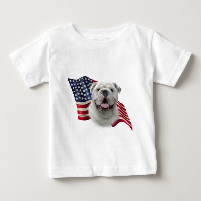 T-shirt Pour Bébé Drapeau Bulldog (Devant)