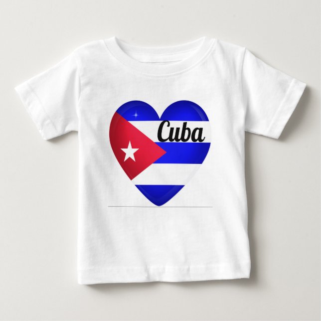 T-shirt Pour Bébé Drapeau cardiaque cubain (Devant)