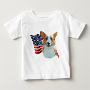 T-shirt Pour Bébé Drapeau Cardigan Welsh Corgi