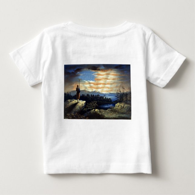 T-shirt Pour Bébé Drapeau céleste américain dans le ciel, Guerre civ (Dos)