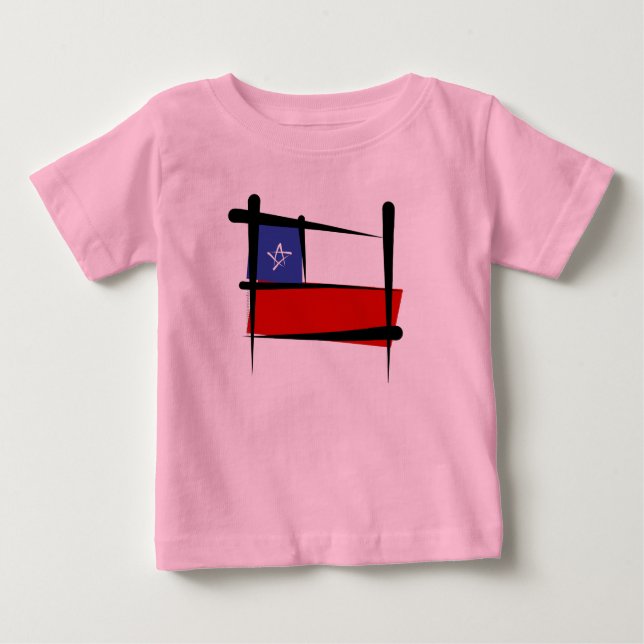 T-shirt Pour Bébé Drapeau chilien (Devant)