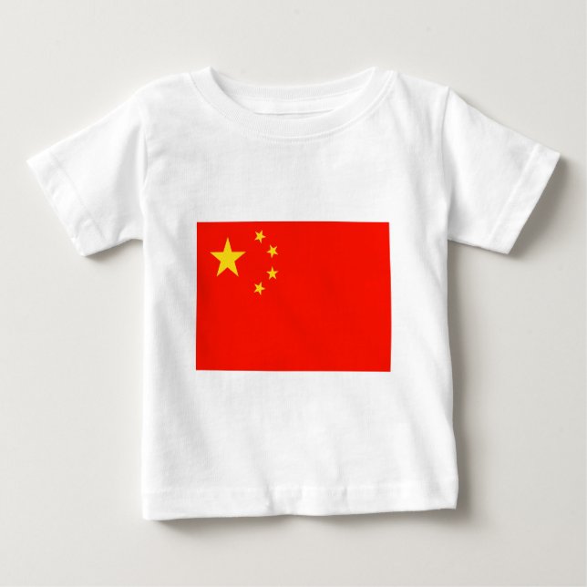 T-shirt Pour Bébé Drapeau Chine - Haute qualité (Devant)