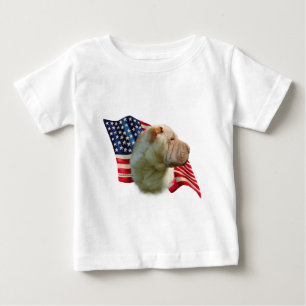 T-shirt Pour Bébé Drapeau chinois Shar-Pei