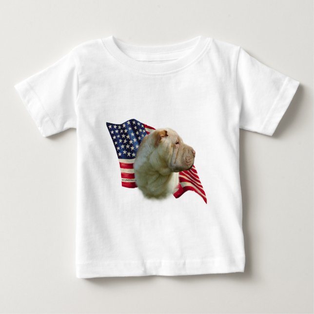 T-shirt Pour Bébé Drapeau chinois Shar-Pei (Devant)