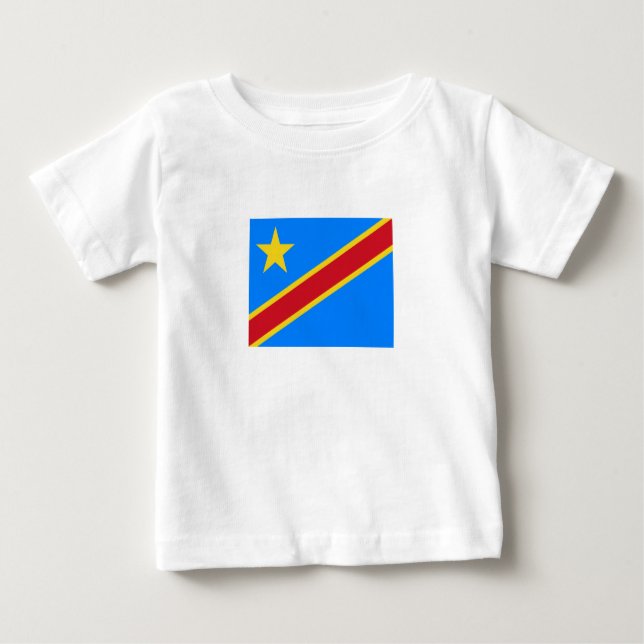 T-shirt Pour Bébé Drapeau Congo Kinshasa (Devant)