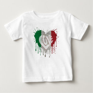 T-shirt Pour Bébé Drapeau d'amour Italie