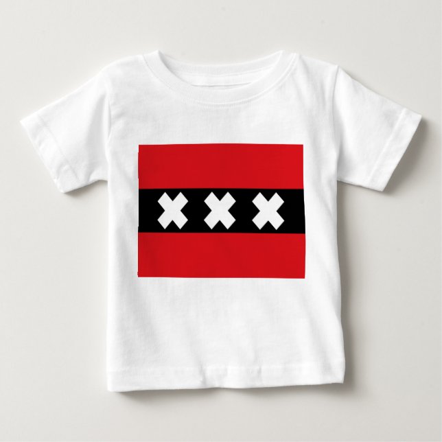 T-shirt Pour Bébé Drapeau d'Amsterdam (Devant)