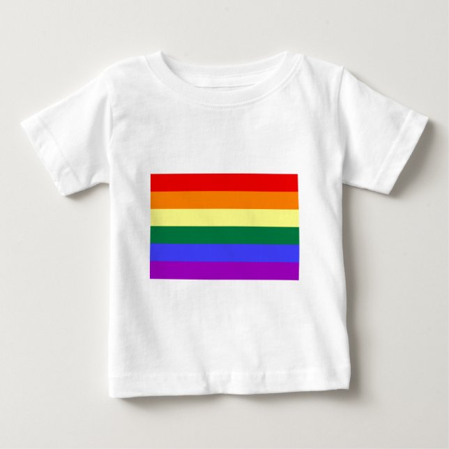 T-shirt Pour Bébé Drapeau d'arc-en-ciel de LGBT (Devant)