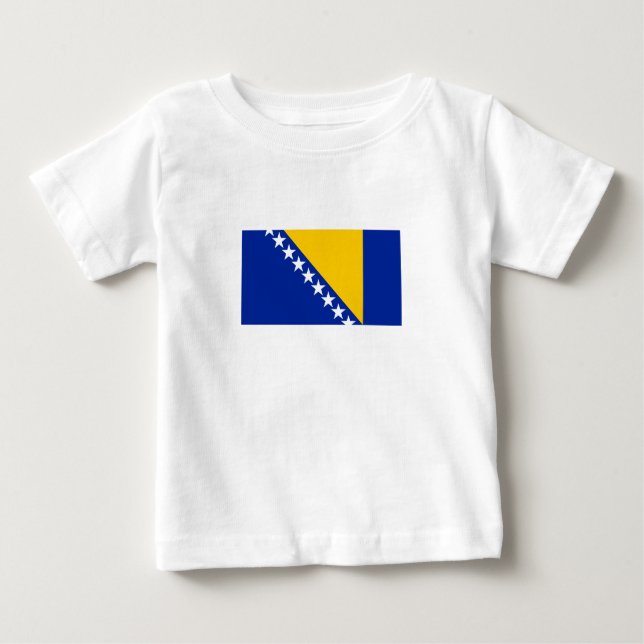 T-shirt Pour Bébé Drapeau de Bosnie-Herzégovine patriotique (Devant)