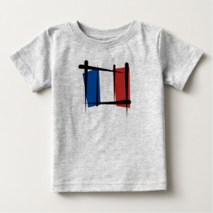 T-shirt Pour Bébé Drapeau de brosse de la France