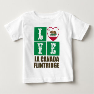 T-shirt Pour Bébé Drapeau de Californie Coeur La Canada Flintridge