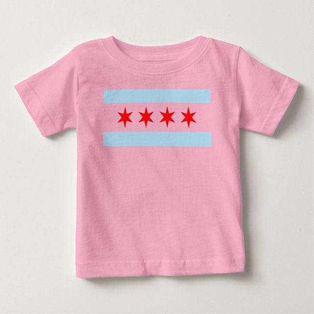 T-shirt Pour Bébé Drapeau de Chicago (Devant)