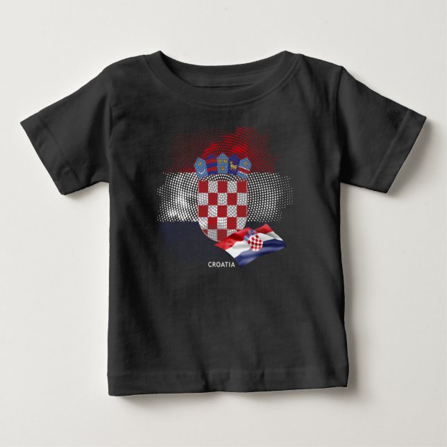 T-shirt Pour Bébé Drapeau de Croatie (Devant)