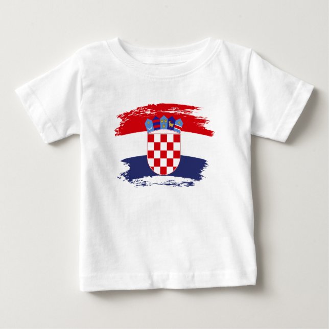 T-shirt Pour Bébé Drapeau de Croatie (Devant)