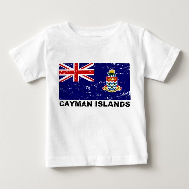 T-shirt Pour Bébé Drapeau de cru des Îles Caïman (Devant)
