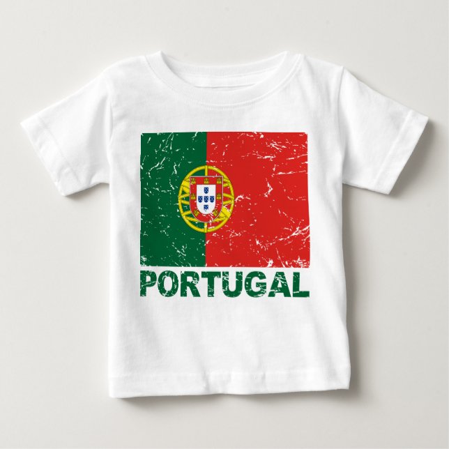 T-shirt Pour Bébé Drapeau de cru du Portugal (Devant)