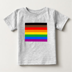 T-shirt Pour Bébé Drapeau de fierté LGBTQ (8 bandes)