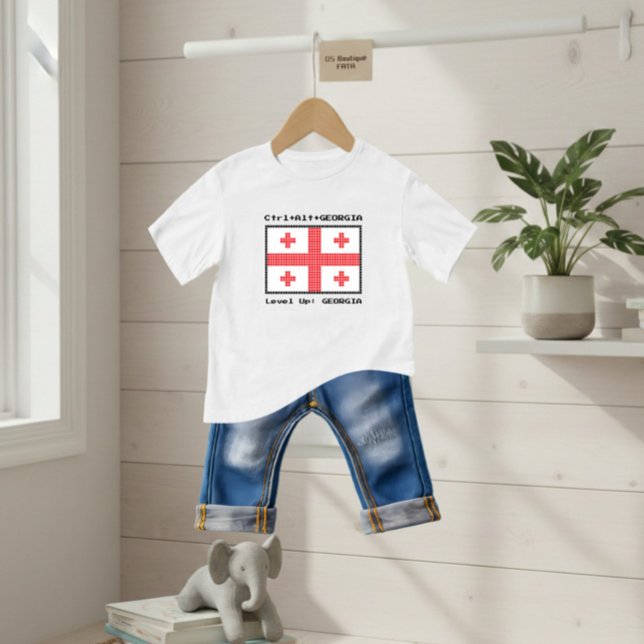 T-shirt Pour Bébé Drapeau de Géorgie (Créateur téléchargé)