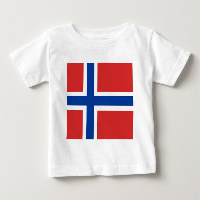 T-shirt Pour Bébé Drapeau de haute qualité de la Norvège (Devant)