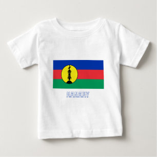 T-shirt Pour Bébé Drapeau de Kanaky avec le nom