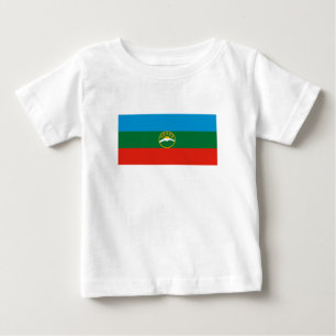 T-shirt Pour Bébé Drapeau de Karatchaïevo-Tcherkessie