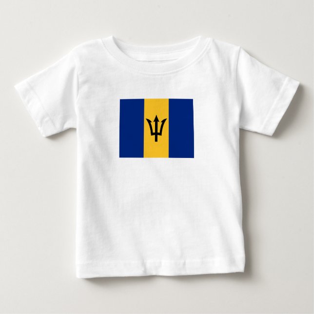T-shirt Pour Bébé Drapeau de la Barbade patriotique (Devant)