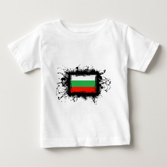 T-shirt Pour Bébé Drapeau de la Bulgarie (Devant)