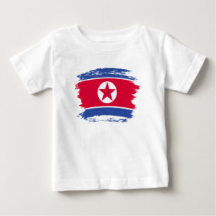 T-shirt Pour Bébé Drapeau de la Corée du Nord