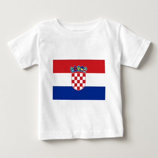 T-shirt Pour Bébé Drapeau de la Croatie (Devant)