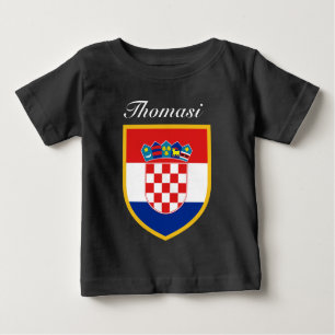 T-shirt Pour Bébé Drapeau de la Croatie personnalisé
