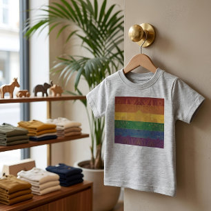 T-shirt Pour Bébé Drapeau de la fierté Art déco   Arc-en-ciel I Vint