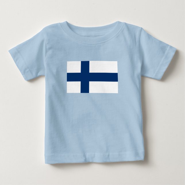 T-shirt Pour Bébé Drapeau de la Finlande (Devant)