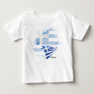 T-shirt Pour Bébé Drapeau de la Grèce
