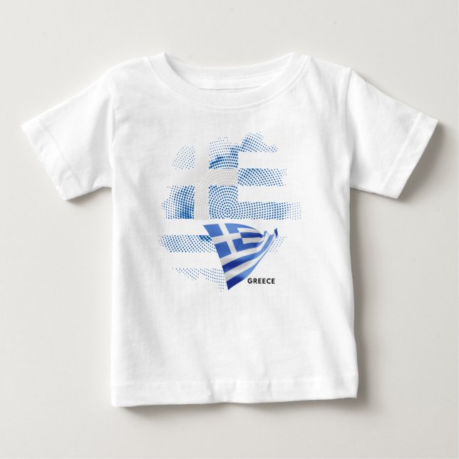 T-shirt Pour Bébé Drapeau de la Grèce (Devant)