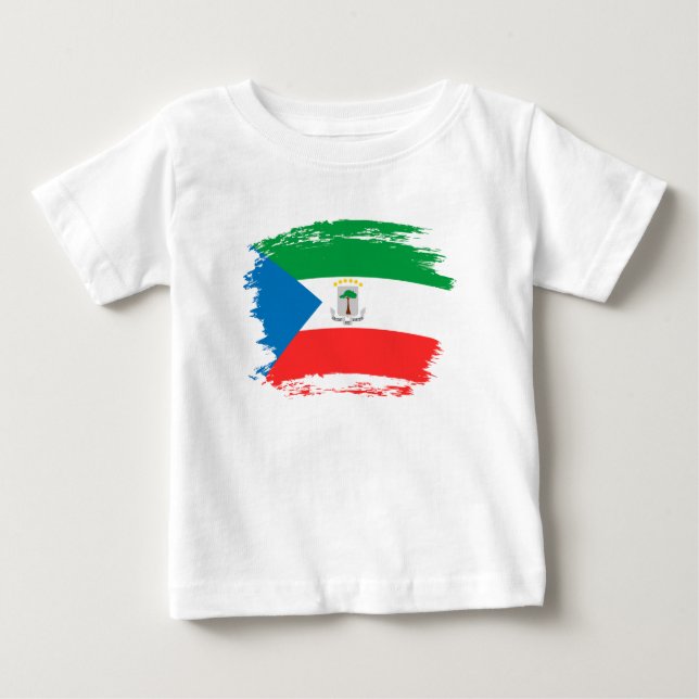 T-shirt Pour Bébé Drapeau de la Guinée équatoriale (Devant)