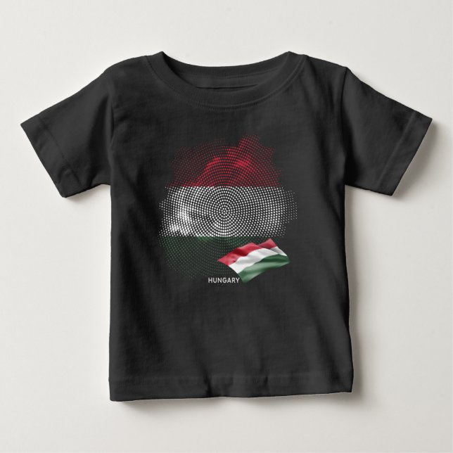 T-shirt Pour Bébé Drapeau de la Hongrie (Devant)