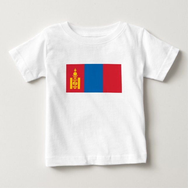 T-shirt Pour Bébé Drapeau de la Mongolie (Devant)