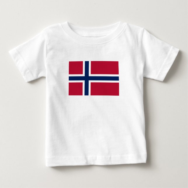 T-shirt Pour Bébé Drapeau de la Norvège (Devant)