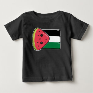 T-shirt Pour Bébé Drapeau de la Palestine mignonne avec Palestin san