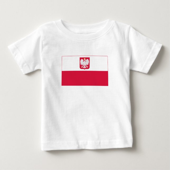T-shirt Pour Bébé Drapeau de la Pologne (Devant)